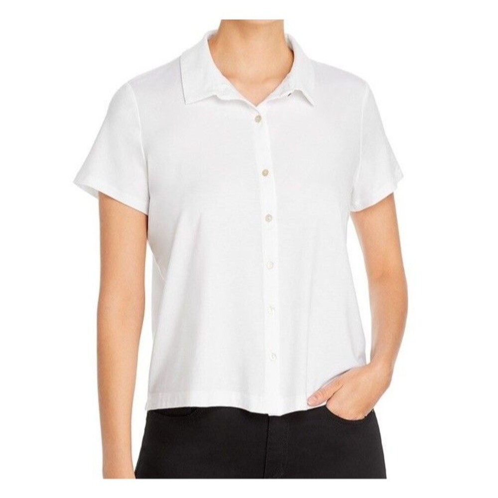 Eileen Fisher Petites Classic Knit Button Front Top Size: PL $148